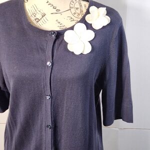 LOFT Navy Sweater with Light Details